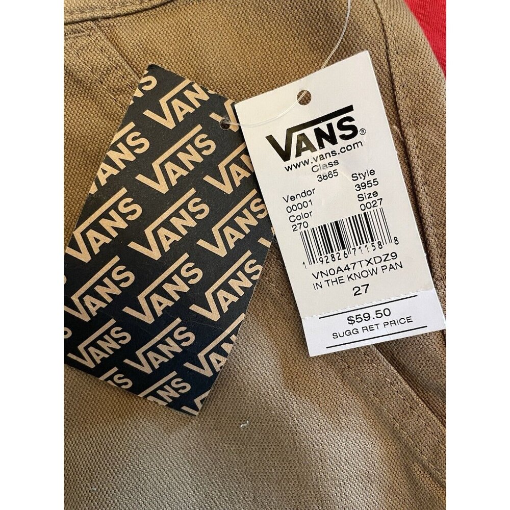 VANS In the Know Dark Beige PANTS New Khakis Mens Size 27 x 26 Skater Gorpcore - Picture 5 of 7